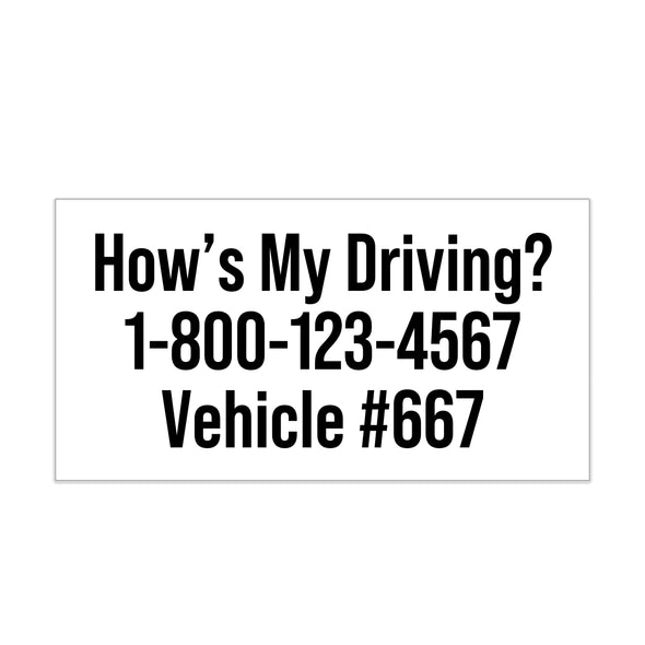 How's My Driving? Decal Sticker Sign For Shipping Container Trailers