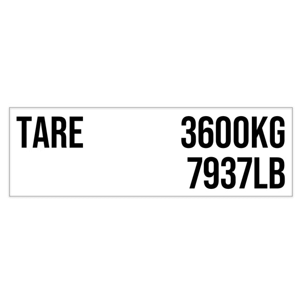 ISO Tank Weight (TARE) Decal Sticker Label Sign