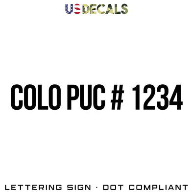 COLO PUC Number Decal Sticker, 2 Pack