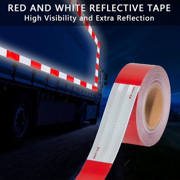 DOT Reflectors | Reflective Tape 2" Roll Waterproof Safety Caution Tape for Trailer Trucks