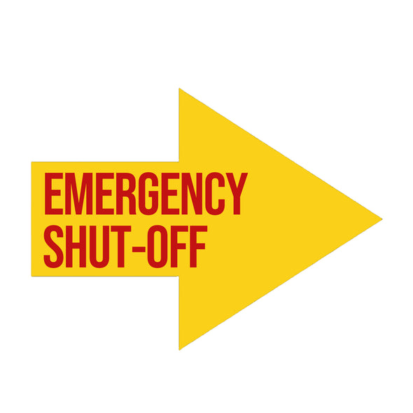 Emergency Shut-Off Arrow (Right) Decal Sticker For Tankers