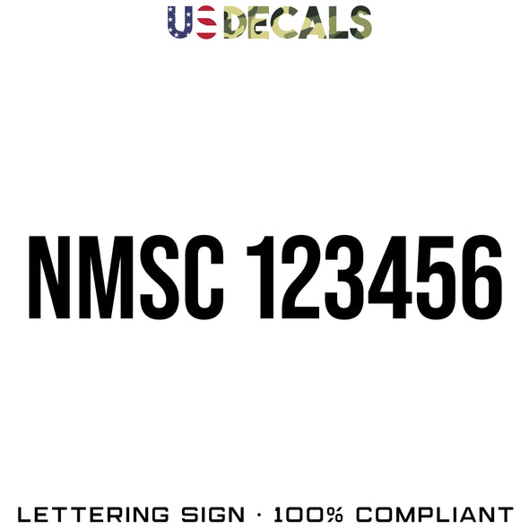 NMSC Number Decal Sticker, 2 Pack