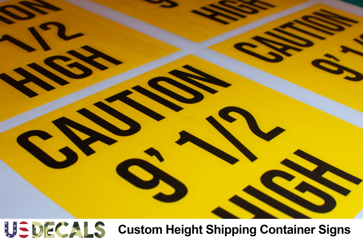 Custom Shipping Container Height Number Decal Sticker | 9' 6
