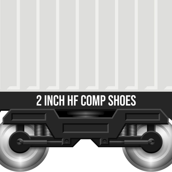 [2 INCH HF COMP SHOES] AAR Railroad Reporting Marks and Numbers Decal Sticker Lettering (Set of 2)