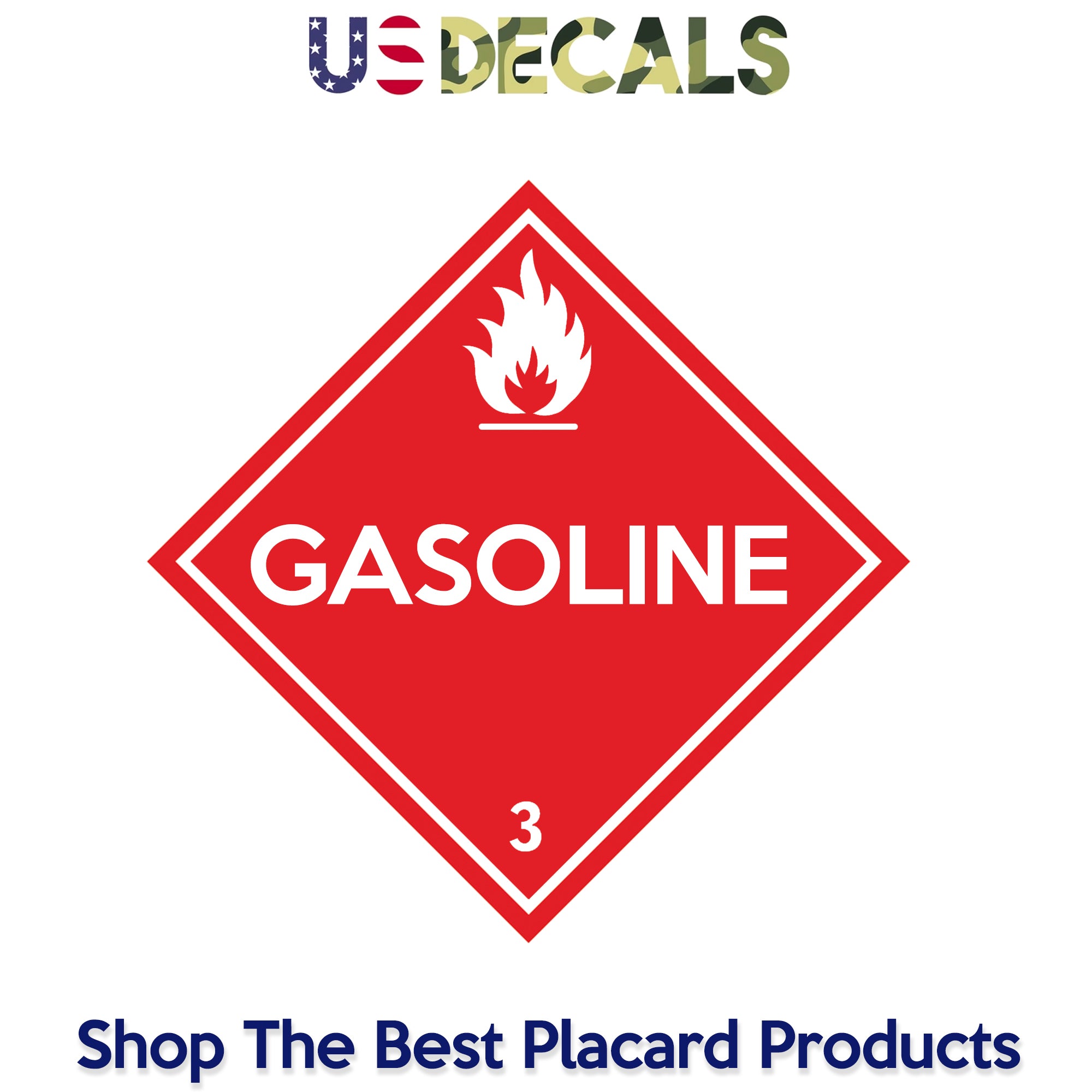 Hazard Class 3: Gasoline Placard Sign – US Decals