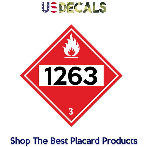 Hazard Class 3: Flammable UN # 1263 Placard Sign