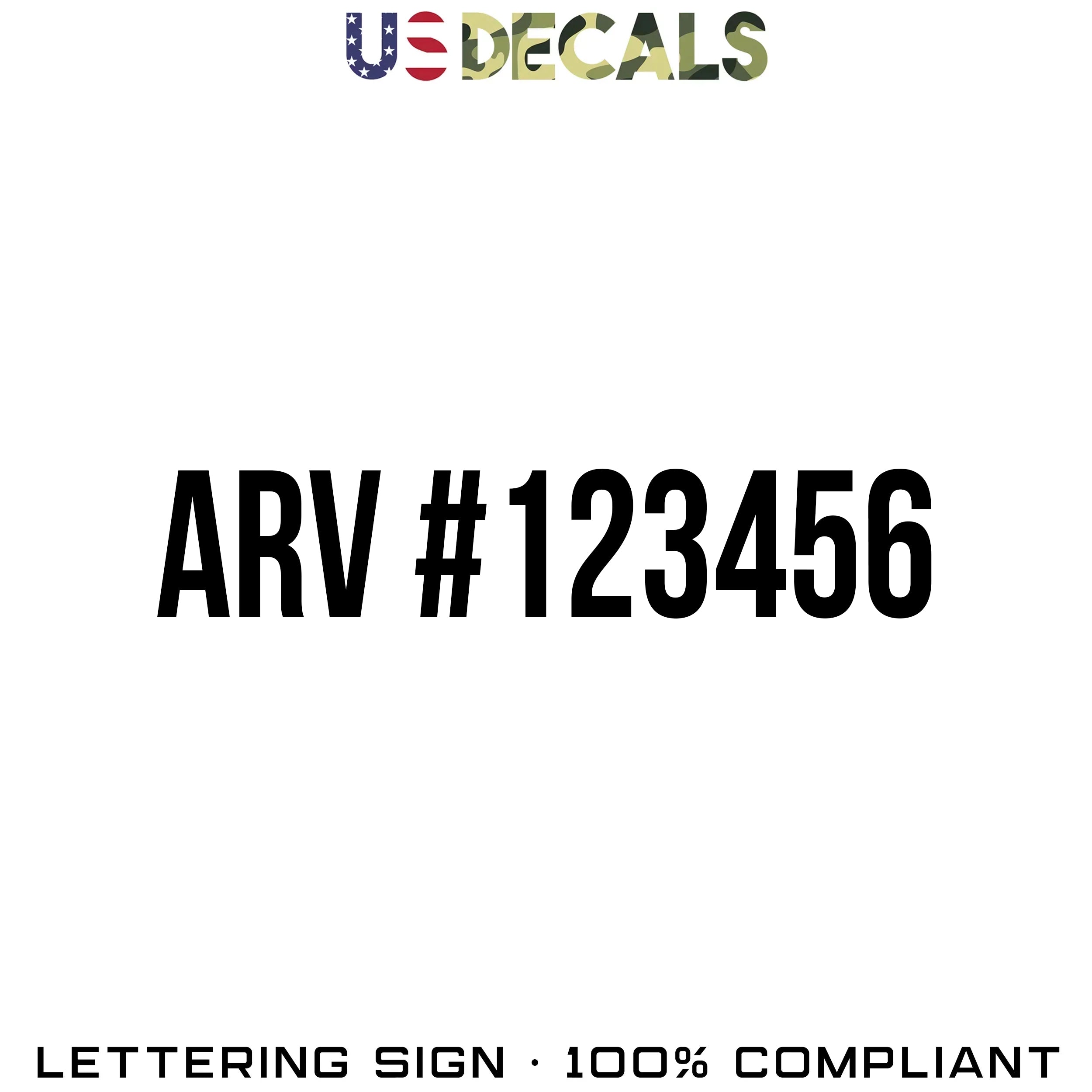Arv Sticker ARV # Number Decal Sticker Sign, 2 Pack – US Decals