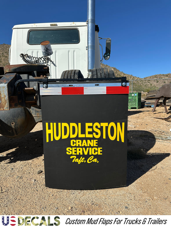 Custom Mud Flap Order for Huddleston Crane Service (For Work Trucks, Big Trucks, Semi-Truck, Box Trucks)