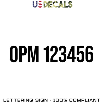 OPM Number Decal Sticker, 2 Pack