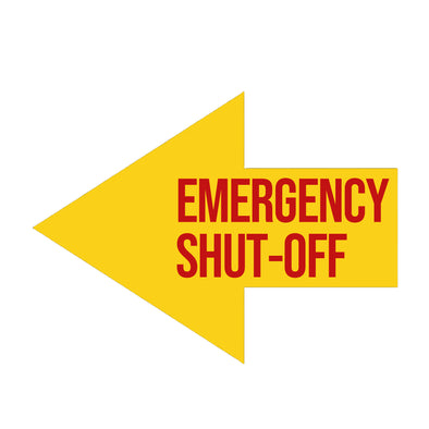 Emergency Shut-Off Arrow (Left) Decal Sticker For Tankers