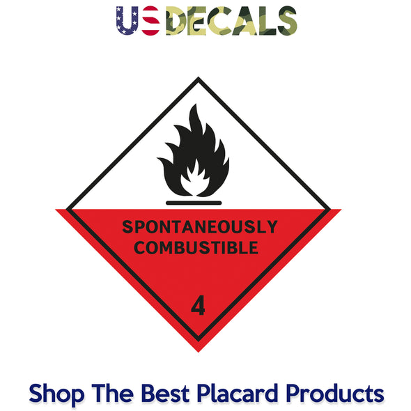Hazard Class 4: Spontaneously Combustible Placard Sign
