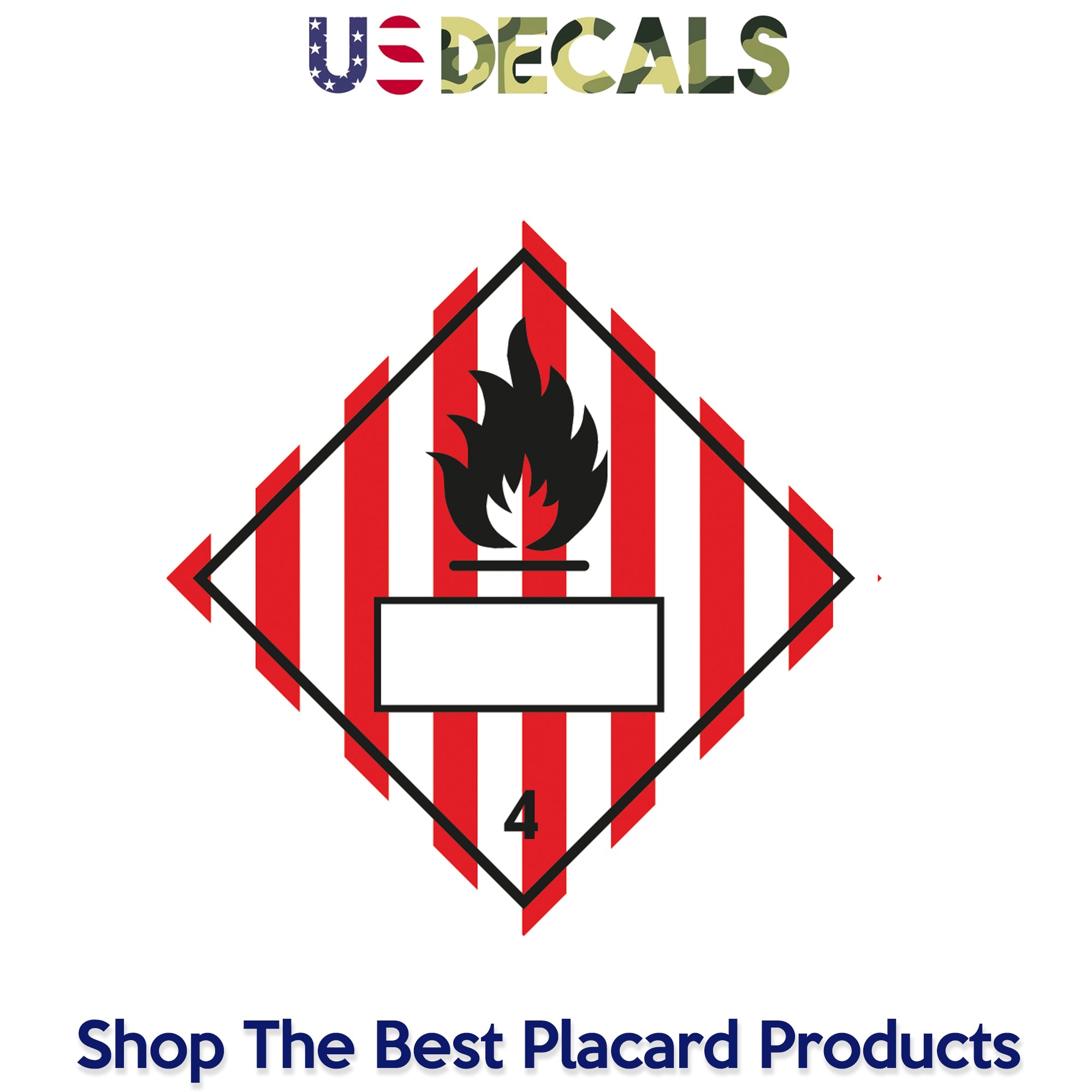 Hazard Class 4: Flammable Solid Blank Placard Sign – US Decals