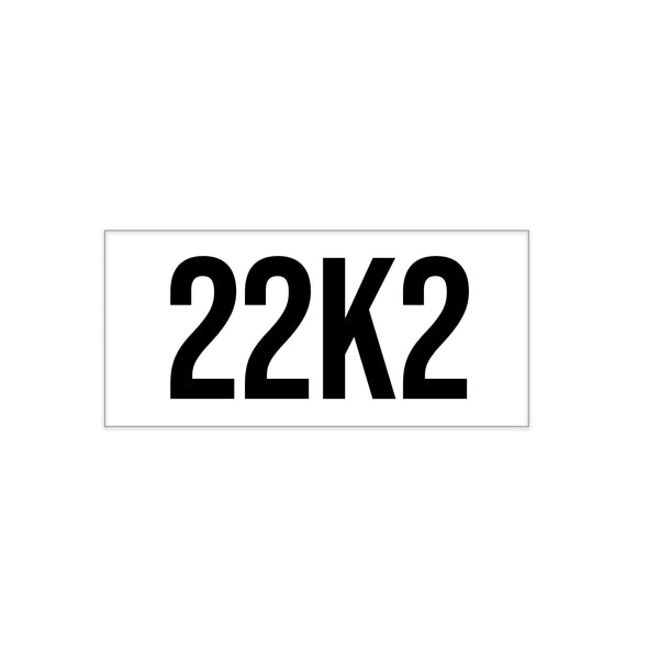 ISO Tank 22K2 Decal Sticker Label Sign