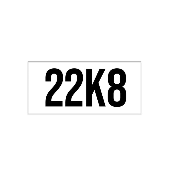 ISO Tank 22K8 Decal Sticker Label Sign