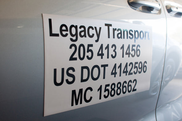 Basic 4 Line Truck Door Magnetic Set | 2 Pack |(Great for USDOT) Magnetic USDOT Truck Door Sign