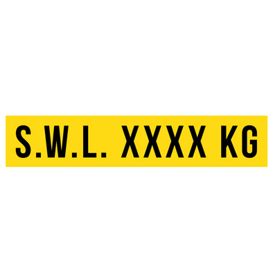 SWL (Safe Working Load) Decal Sticker Sign