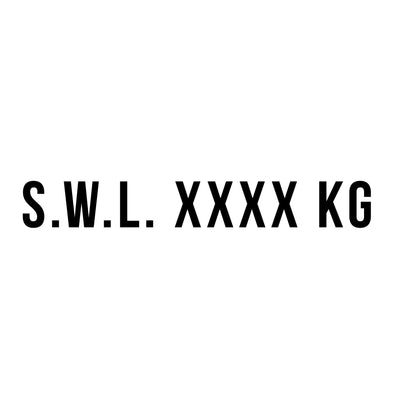 SWL Decal (Safe Working Load) Sticker Sign