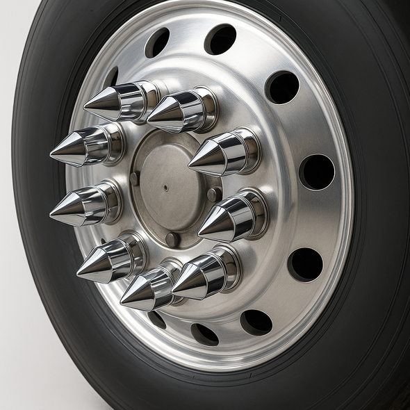 Style 7 | Semi-Truck or Commercial Vehicle 33MM Chrome Flange Lug Nut Cover