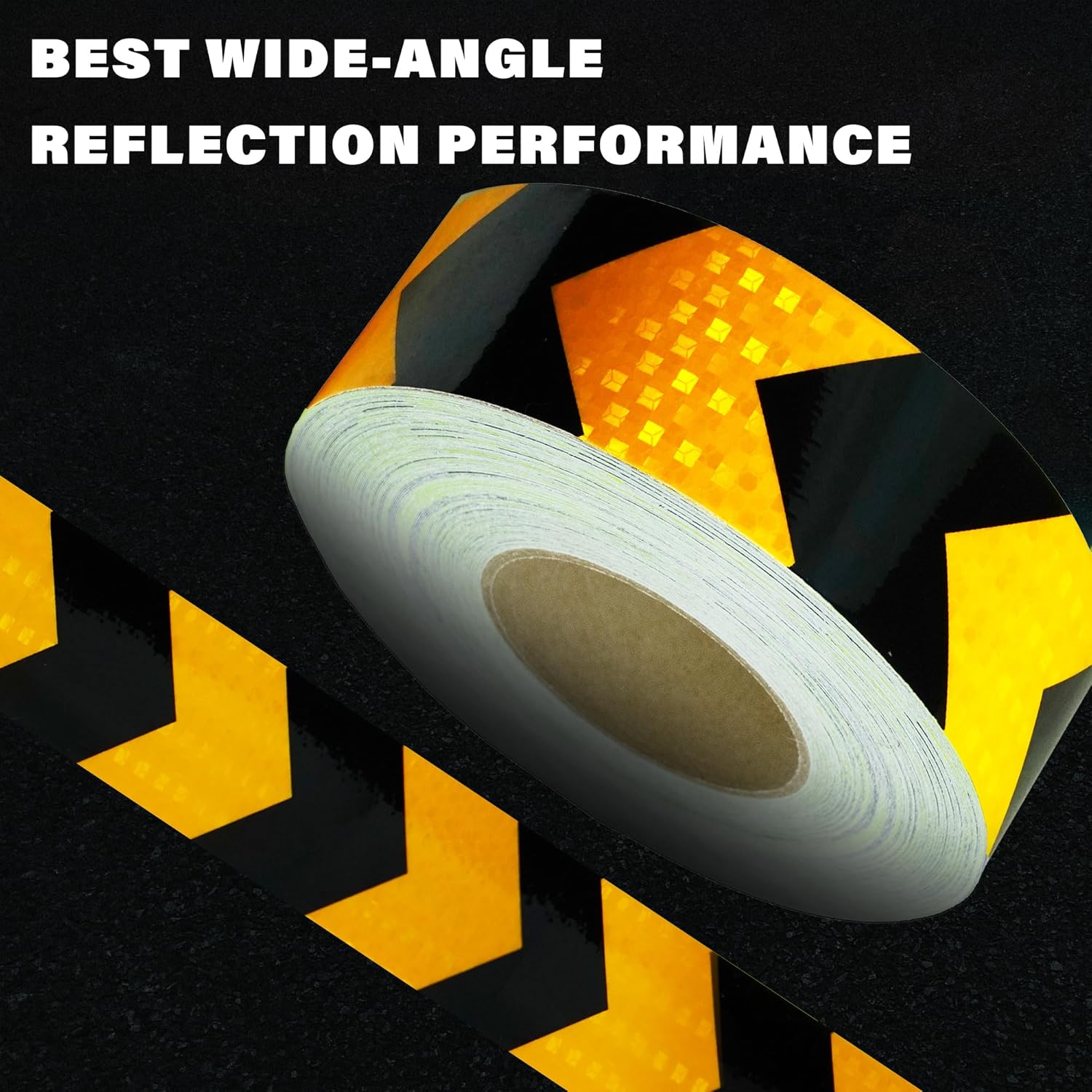 Yellow / Black Striped Diagonal Conspicuity Reflective Safety Roll 2 ...