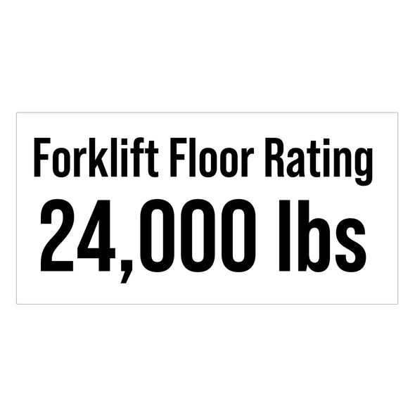 Forklift Floor Rating 24,000 lbs Decal Sticker Sign For Shipping Container Trailers