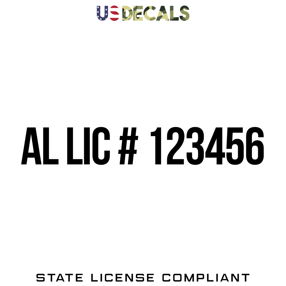 Alabama AL License Regulation Number Decal Sticker Lettering, 2 Pack ...