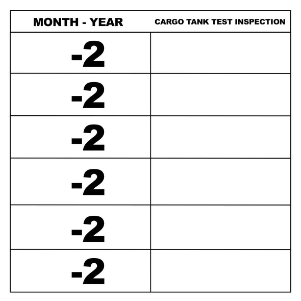 Cargo Tank Inspection Vinyl Label Decal Sticker For Compliance  12" x 12"