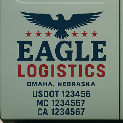 Custom Designed USDOT (DOT) Truck Door Lettering Decal Signs | Graphic Designed USDOT Lettering For Semi-Trucks, Work Trucks & Box Trucks | Add Your Trucking Name, USDOT, MC, CA, KYU, GVW & VIN (2-Pack)