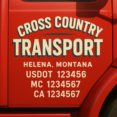 Custom Designed USDOT (DOT) Truck Door Lettering Decal Signs | Graphic Designed USDOT Lettering For Semi-Trucks, Work Trucks & Box Trucks | Add Your Trucking Name, USDOT, MC, CA, KYU, GVW & VIN (2-Pack)