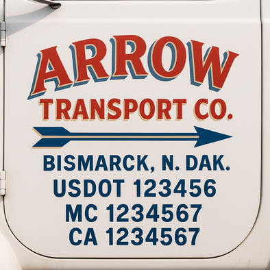 Custom Designed USDOT (DOT) Truck Door Lettering Decal Signs | Graphic Designed USDOT Lettering For Semi-Trucks, Work Trucks & Box Trucks | Add Your Trucking Name, USDOT, MC, CA, KYU, GVW & VIN (2-Pack)