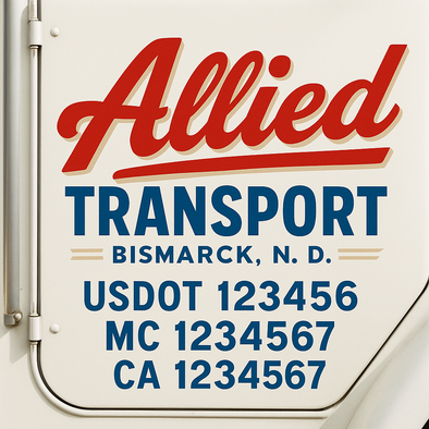 Custom Designed USDOT (DOT) Truck Door Lettering Decal Signs | Graphic Designed USDOT Lettering For Semi-Trucks, Work Trucks & Box Trucks | Add Your Trucking Name, USDOT, MC, CA, KYU, GVW & VIN (2-Pack)