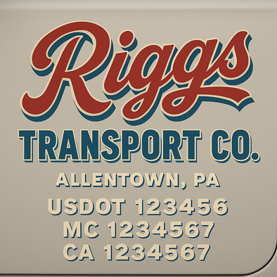 Custom Designed USDOT (DOT) Truck Door Lettering Decal Signs | Graphic Designed USDOT Lettering For Semi-Trucks, Work Trucks & Box Trucks | Add Your Trucking Name, USDOT, MC, CA, KYU, GVW & VIN (2-Pack)