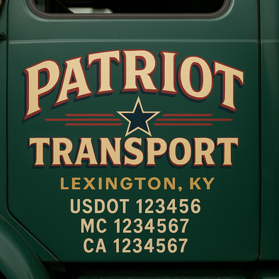 Custom Designed USDOT (DOT) Truck Door Lettering Decal Signs | Graphic Designed USDOT Lettering For Semi-Trucks, Work Trucks & Box Trucks | Add Your Trucking Name, USDOT, MC, CA, KYU, GVW & VIN (2-Pack)