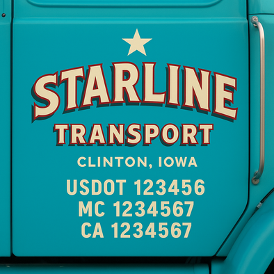 Custom Designed USDOT (DOT) Truck Door Lettering Decal Signs | Graphic Designed USDOT Lettering For Semi-Trucks, Work Trucks & Box Trucks | Add Your Trucking Name, USDOT, MC, CA, KYU, GVW & VIN (2-Pack)