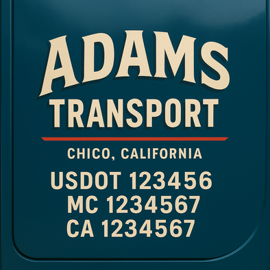 Custom Designed USDOT (DOT) Truck Door Lettering Decal Signs | Graphic Designed USDOT Lettering For Semi-Trucks, Work Trucks & Box Trucks | Add Your Trucking Name, USDOT, MC, CA, KYU, GVW & VIN (2-Pack)