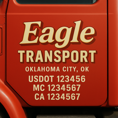 Custom Designed USDOT (DOT) Truck Door Lettering Decal Signs | Graphic Designed USDOT Lettering For Semi-Trucks, Work Trucks & Box Trucks | Add Your Trucking Name, USDOT, MC, CA, KYU, GVW & VIN (2-Pack)