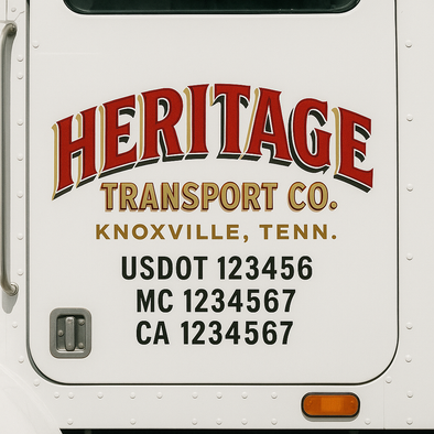 Custom Designed USDOT (DOT) Truck Door Lettering Decal Signs | Graphic Designed USDOT Lettering For Semi-Trucks, Work Trucks & Box Trucks | Add Your Trucking Name, USDOT, MC, CA, KYU, GVW & VIN (2-Pack)