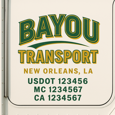 Custom Designed USDOT (DOT) Truck Door Lettering Decal Signs | Graphic Designed USDOT Lettering For Semi-Trucks, Work Trucks & Box Trucks | Add Your Trucking Name, USDOT, MC, CA, KYU, GVW & VIN (2-Pack)