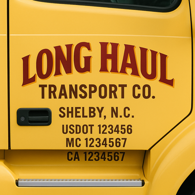Custom Designed USDOT (DOT) Truck Door Lettering Decal Signs | Graphic Designed USDOT Lettering For Semi-Trucks, Work Trucks & Box Trucks | Add Your Trucking Name, USDOT, MC, CA, KYU, GVW & VIN (2-Pack)
