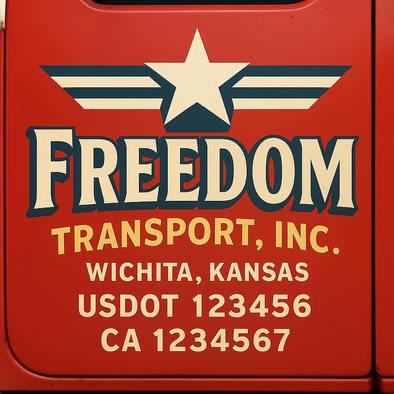 Custom Designed USDOT (DOT) Truck Door Lettering Decal Signs | Graphic Designed USDOT Lettering For Semi-Trucks, Work Trucks & Box Trucks | Add Your Trucking Name, USDOT, MC, CA, KYU, GVW & VIN (2-Pack)