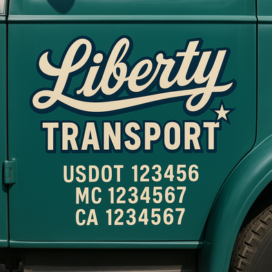 Custom Designed USDOT (DOT) Truck Door Lettering Decal Signs | Graphic Designed USDOT Lettering For Semi-Trucks, Work Trucks & Box Trucks | Add Your Trucking Name, USDOT, MC, CA, KYU, GVW & VIN (2-Pack)
