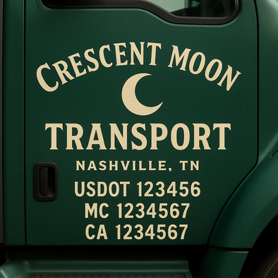 Custom Designed USDOT (DOT) Truck Door Lettering Decal Signs | Graphic Designed USDOT Lettering For Semi-Trucks, Work Trucks & Box Trucks | Add Your Trucking Name, USDOT, MC, CA, KYU, GVW & VIN (2-Pack)