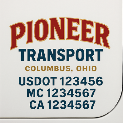Custom Designed USDOT (DOT) Truck Door Lettering Decal Signs | Graphic Designed USDOT Lettering For Semi-Trucks, Work Trucks & Box Trucks | Add Your Trucking Name, USDOT, MC, CA, KYU, GVW & VIN (2-Pack)