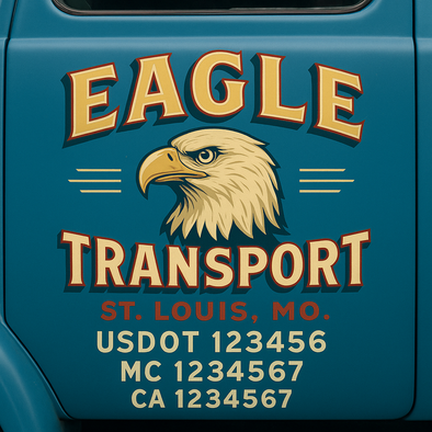 Custom Designed USDOT (DOT) Truck Door Lettering Decal Signs | Graphic Designed USDOT Lettering For Semi-Trucks, Work Trucks & Box Trucks | Add Your Trucking Name, USDOT, MC, CA, KYU, GVW & VIN (2-Pack)