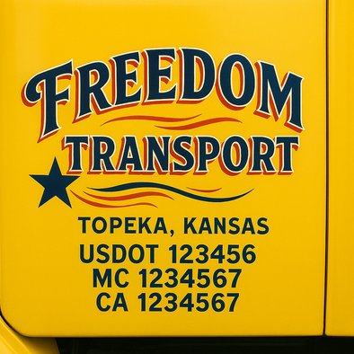 Custom Designed USDOT (DOT) Truck Door Lettering Decal Signs | Graphic Designed USDOT Lettering For Semi-Trucks, Work Trucks & Box Trucks | Add Your Trucking Name, USDOT, MC, CA, KYU, GVW & VIN (2-Pack)