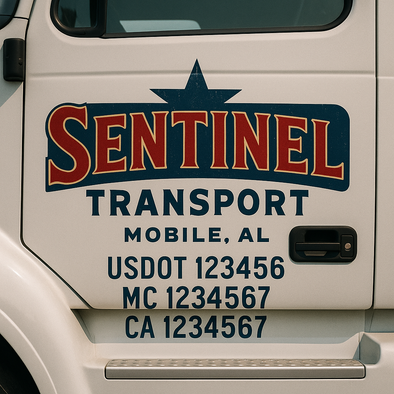Custom Designed USDOT (DOT) Truck Door Lettering Decal Signs | Graphic Designed USDOT Lettering For Semi-Trucks, Work Trucks & Box Trucks | Add Your Trucking Name, USDOT, MC, CA, KYU, GVW & VIN (2-Pack)
