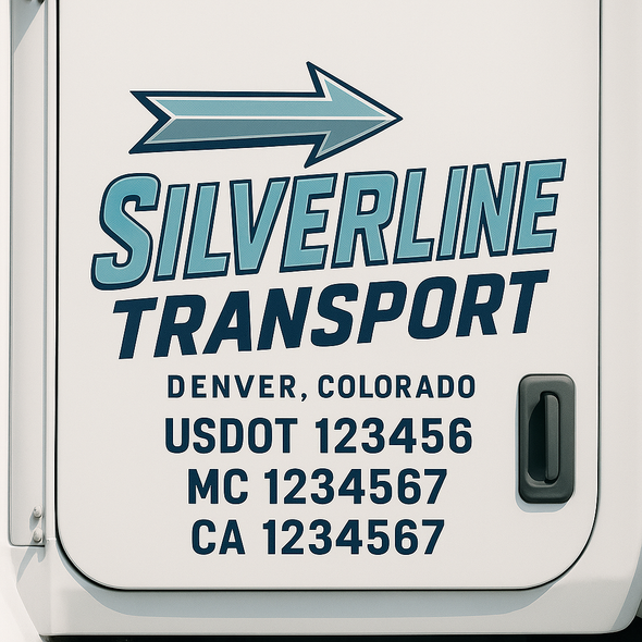 Custom Designed USDOT (DOT) Truck Door Lettering Decal Signs | Graphic Designed USDOT Lettering For Semi-Trucks, Work Trucks & Box Trucks | Add Your Trucking Name, USDOT, MC, CA, KYU, GVW & VIN (2-Pack)