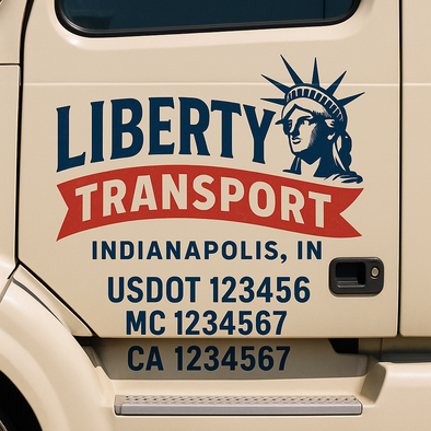 Custom Designed USDOT (DOT) Truck Door Lettering Decal Signs | Graphic Designed USDOT Lettering For Semi-Trucks, Work Trucks & Box Trucks | Add Your Trucking Name, USDOT, MC, CA, KYU, GVW & VIN (2-Pack)
