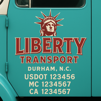 Custom Designed USDOT (DOT) Truck Door Lettering Decal Signs | Graphic Designed USDOT Lettering For Semi-Trucks, Work Trucks & Box Trucks | Add Your Trucking Name, USDOT, MC, CA, KYU, GVW & VIN (2-Pack)