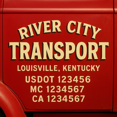 Custom Designed USDOT (DOT) Truck Door Lettering Decal Signs | Graphic Designed USDOT Lettering For Semi-Trucks, Work Trucks & Box Trucks | Add Your Trucking Name, USDOT, MC, CA, KYU, GVW & VIN (2-Pack)