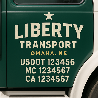 Custom Designed USDOT (DOT) Truck Door Lettering Decal Signs | Graphic Designed USDOT Lettering For Semi-Trucks, Work Trucks & Box Trucks | Add Your Trucking Name, USDOT, MC, CA, KYU, GVW & VIN (2-Pack)